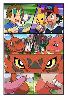8 muses comic Digimon vs Pokemon image 2 