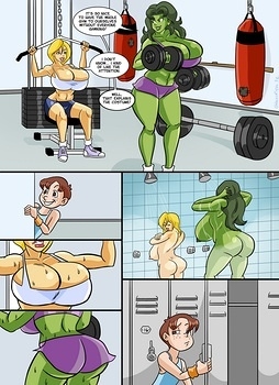 Power Girl And She-Hulk Hit The Showers comics porn - 8 Muses Sex Comics